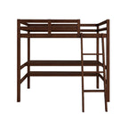 Lamer Single Loft Bed Solid Rubberwood Sturdy Durable in 3 Colours - w/ Mattress
