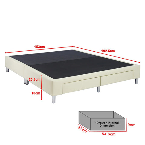 Image of Felina Series Leather Divan Bed Frame With Drawers In Single, Super Single, Queen and King Size