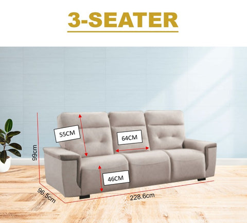 Image of Dally High Back 2-Seater/3-Seater Sofa - w/ Pet Friendly Scratch Resistant Material Options