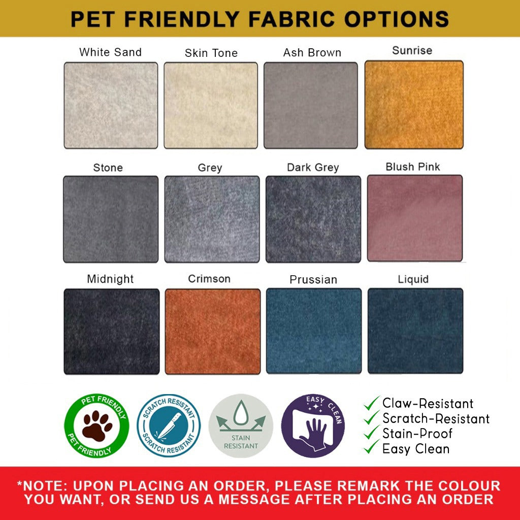 Hetty 3-Seater / 4-Seater Sofa with Stool in Pet-Friendly Fabric 16 Colours