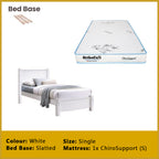 Marin Single Pull-Out Bedframe MDF + Veneer Solid Wood Slatted Base  - w/ Mattress Option