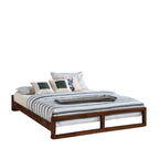 Siara Wooden Bedframe Queen Size In Walnut Colour with Mattress Option - Solid Wood