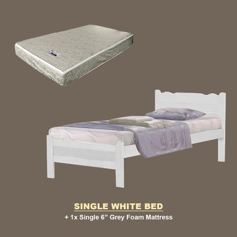 Image of Belle Pull-Out Bed Single Solid Rubberwood Bed Frame w/ Mattress Option