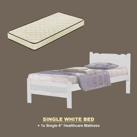 Image of Belle Pull-Out Bed Single Solid Rubberwood Bed Frame w/ Mattress Option