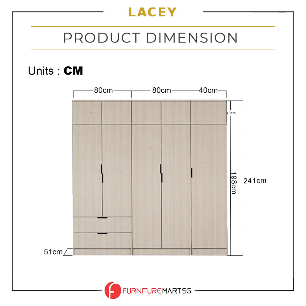 Lacey Series 4 Customizable Modular Wardrobe up to 10-Door in White Wash Colour