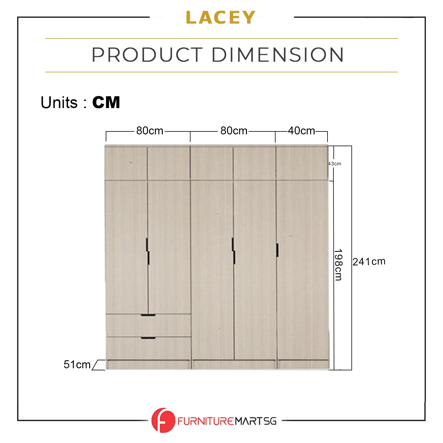 Lacey Series 4 Customizable Modular Wardrobe up to 10-Door in White Wash Colour