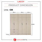 Lacey Series 4 Customizable Modular Wardrobe up to 10-Door in White Wash Colour