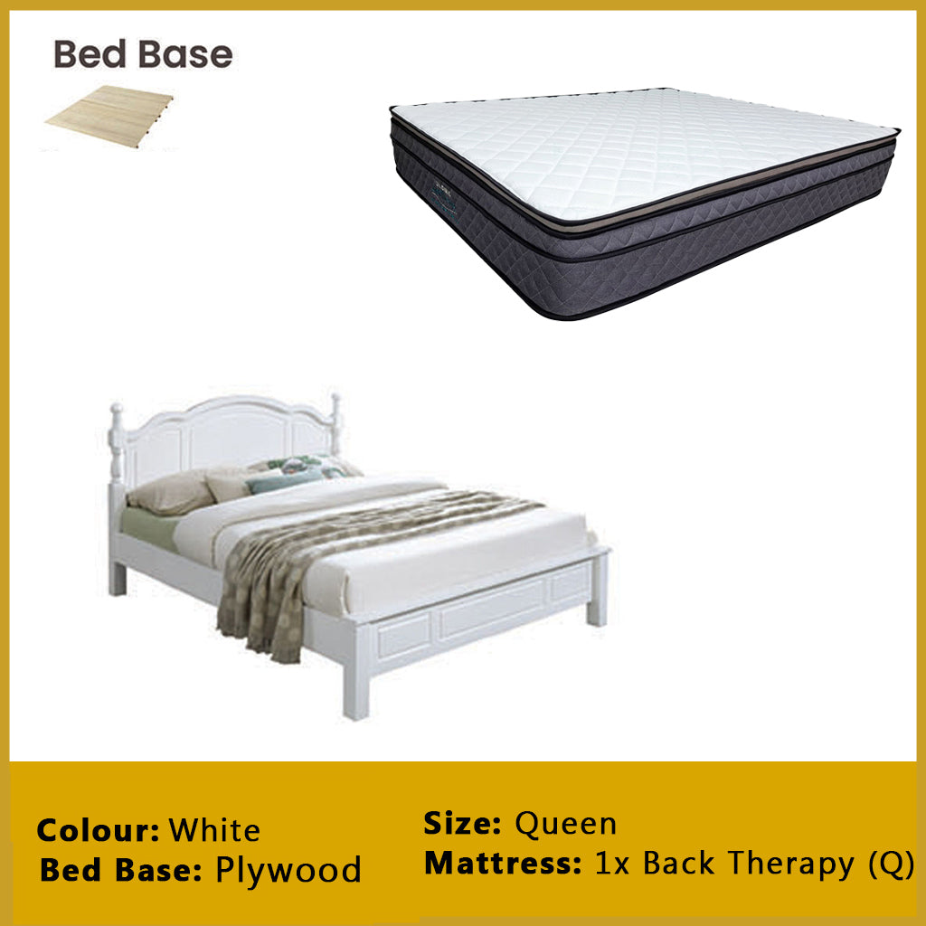 Estus Wooden Bedframe MDF + Veneer W/ Plywood Base Queen/King Size - w/ Mattress Option