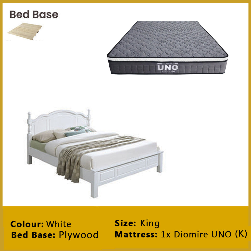 Estus Wooden Bedframe MDF + Veneer W/ Plywood Base Queen/King Size - w/ Mattress Option