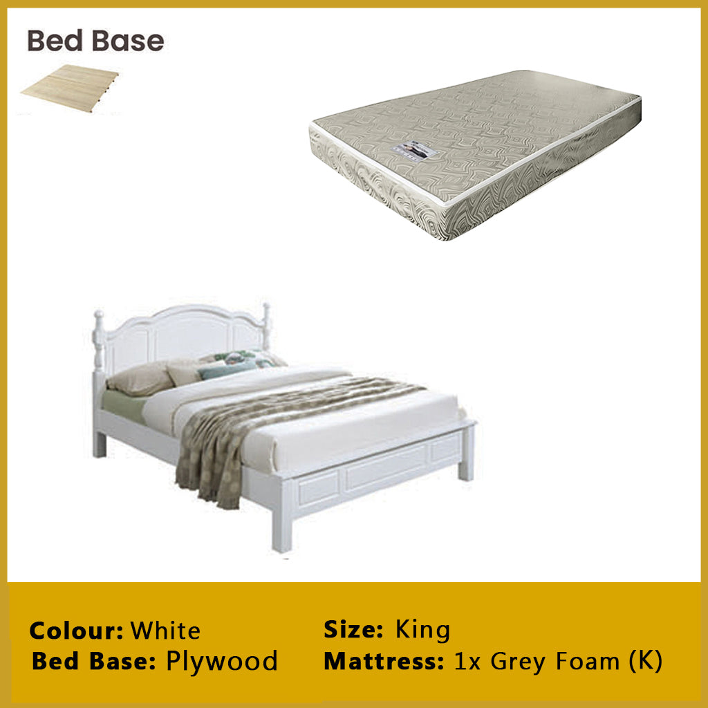 Estus Wooden Bedframe MDF + Veneer W/ Plywood Base Queen/King Size - w/ Mattress Option