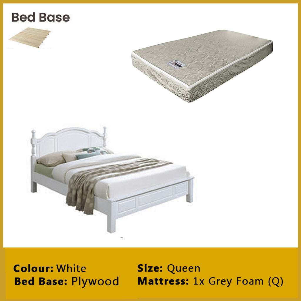 Estus Wooden Bedframe MDF + Veneer W/ Plywood Base Queen/King Size - w/ Mattress Option