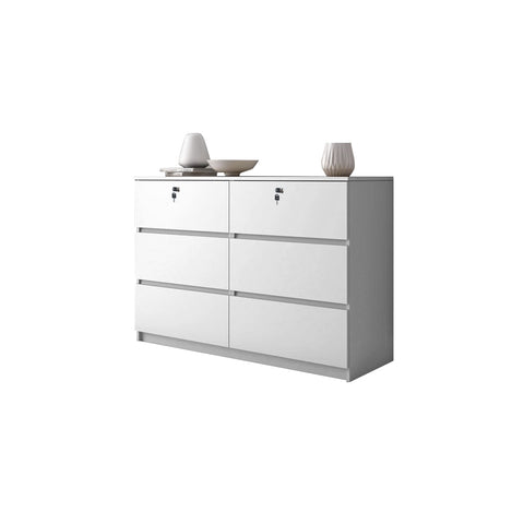 Image of Ignis 6 Drawers Premium Chest of Drawers Full Laminated Back Panel in 6 Colours