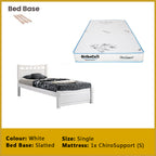 Frankie Single Pull-Out Bedframe MDF + Veneer Solid Wood Slatted Base  w/ Mattress Option