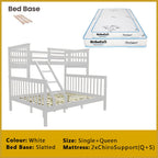 Mayci Queen+Single Solid Wood Slatted Base Double Decker Bed Frame