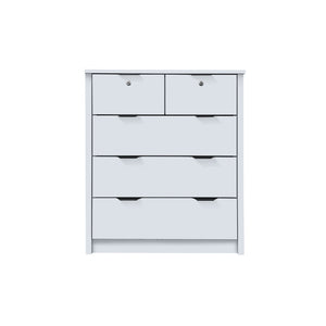 Flori 5-Drawers Premium Chest of Drawers Full Laminated Back Panel in 6 Colours