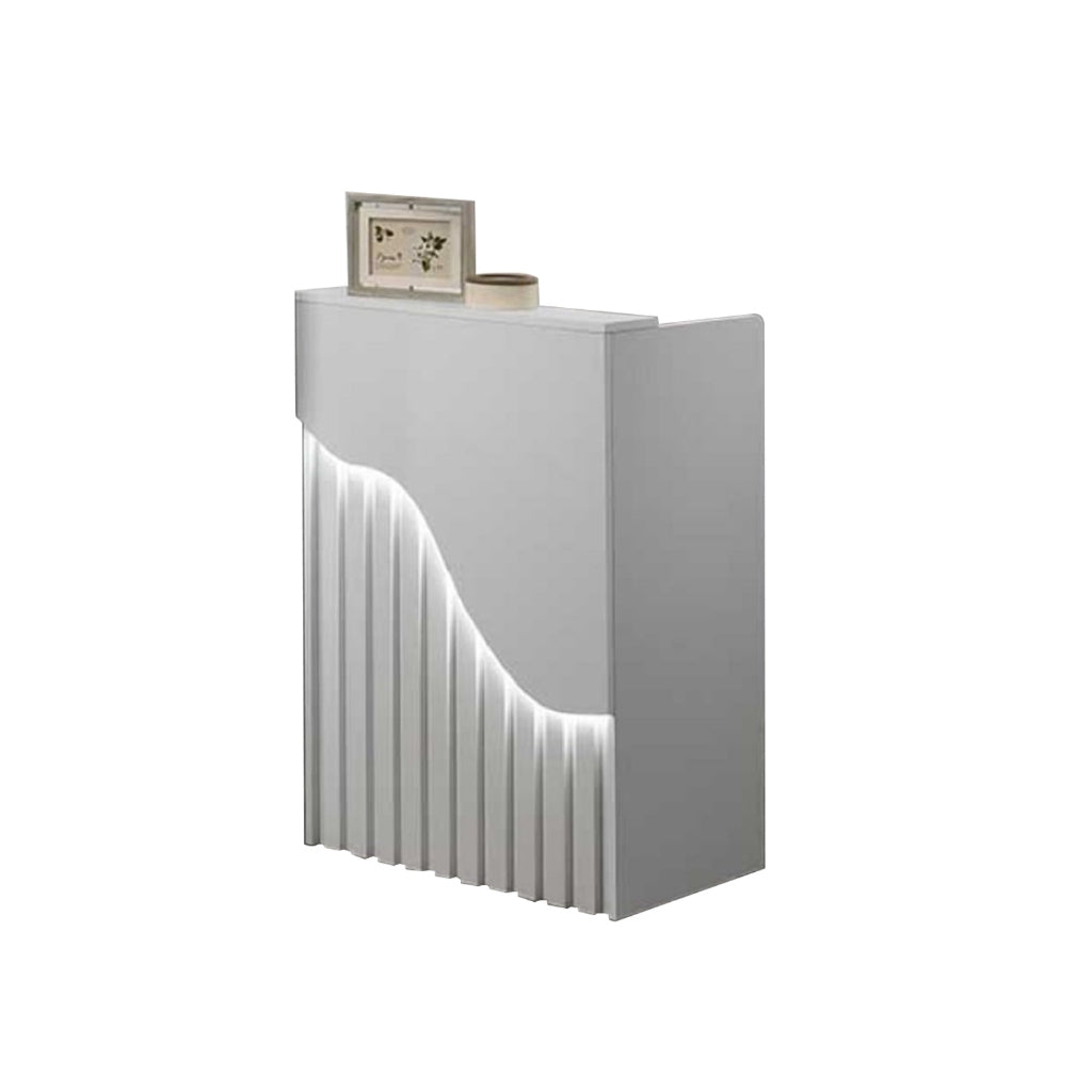 Sanvi Counter Table with Drawer with Lock & LED Lights in White or Natural Colour