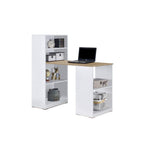 Elias Study Computer Office Table with Shelves Cabinet in 4 Colours