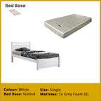 Frankie Single Pull-Out Bedframe MDF + Veneer Solid Wood Slatted Base  w/ Mattress Option