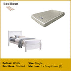 Marin Single Pull-Out Bedframe MDF + Veneer Solid Wood Slatted Base  - w/ Mattress Option