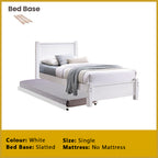 Marin Single Pull-Out Bedframe MDF + Veneer Solid Wood Slatted Base  - w/ Mattress Option