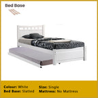 Frankie Single Pull-Out Bedframe MDF + Veneer Solid Wood Slatted Base  w/ Mattress Option