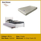 Frankie Single Pull-Out Bedframe MDF + Veneer Solid Wood Slatted Base  w/ Mattress Option