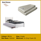 Frankie Single Pull-Out Bedframe MDF + Veneer Solid Wood Slatted Base  w/ Mattress Option