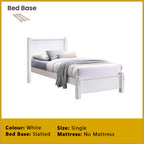 Marin Single Pull-Out Bedframe MDF + Veneer Solid Wood Slatted Base  - w/ Mattress Option