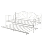 Emily Metal Daybed Bed Frame Single with Pull-Out in Black/White Colour w/ Mattress