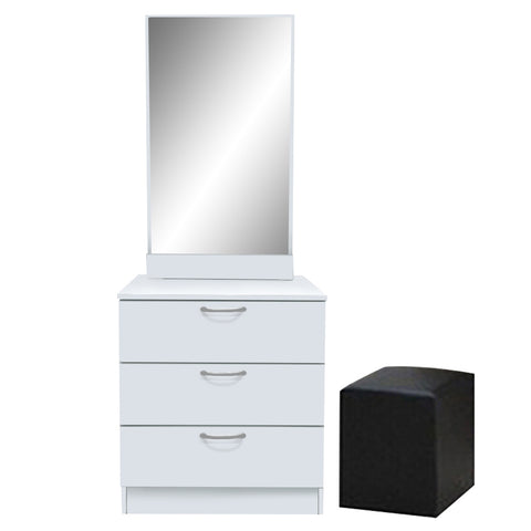 Image of Pratio Dressing Table With Free Stool Laminated Smooth Gliding Drawer In 6 Colours