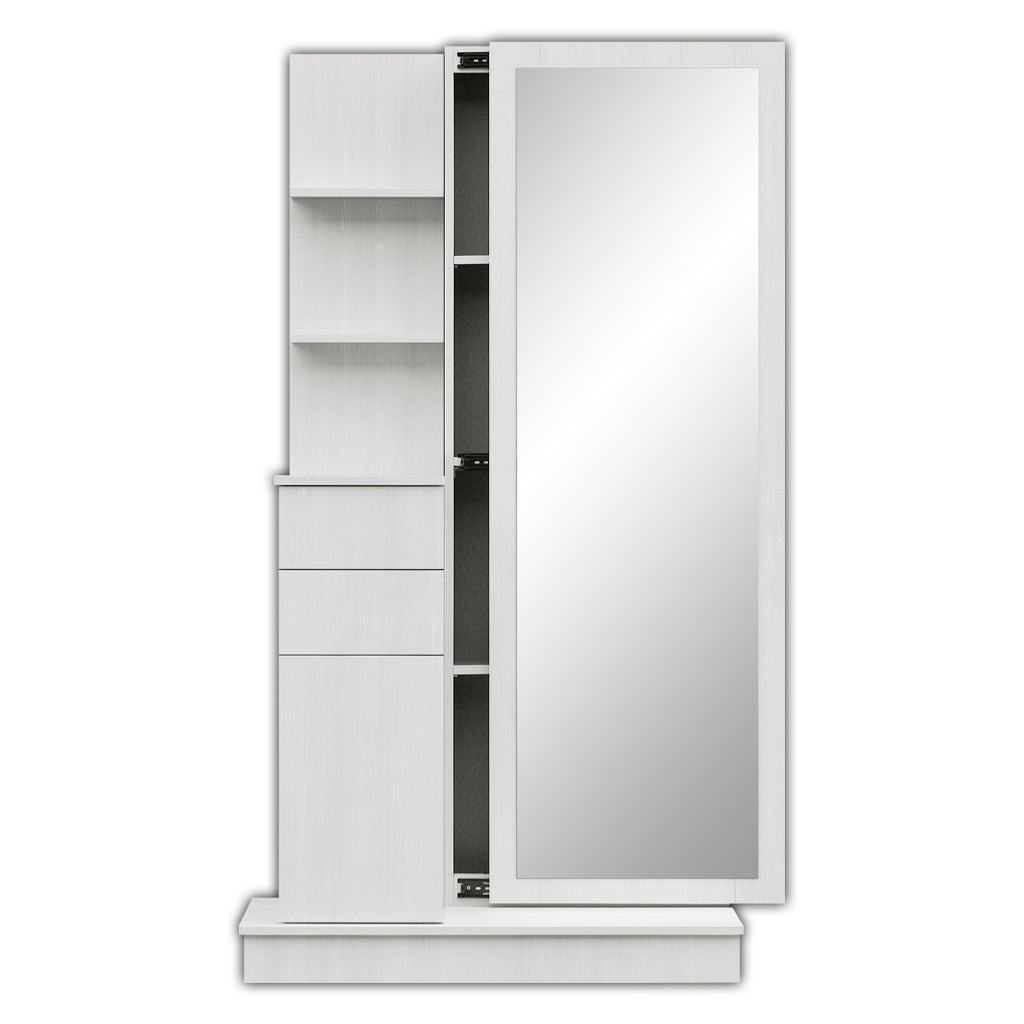 Ailene Dressing Table With Mirror In Walnut And White Wash