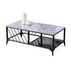 Willa Premium Coffee Center Table Steel Metal Leg + Marble Ceramic Top