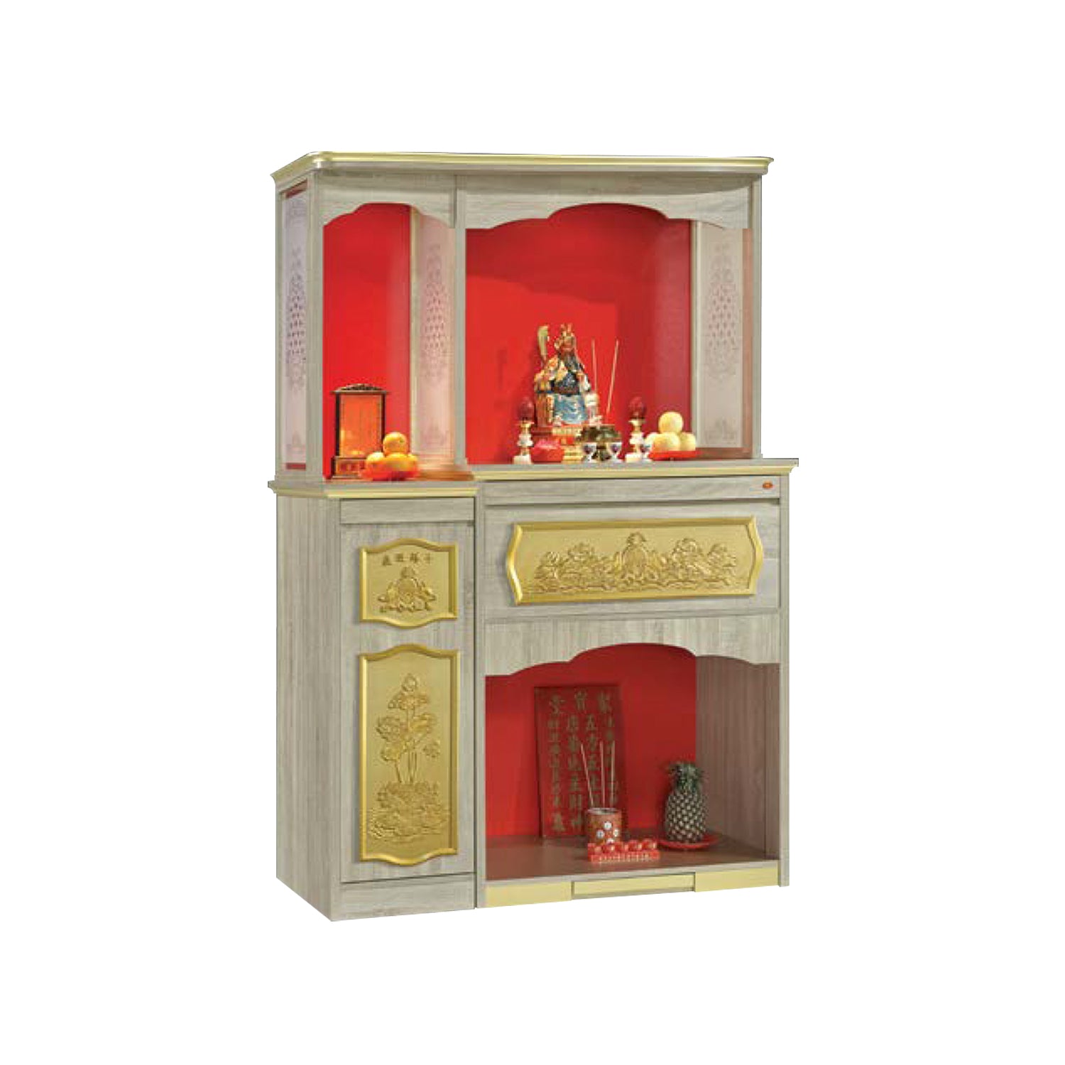 Gavyn Oriental Altar Table with Top Altar Cabinet Fire Resistant Altar Cabinet