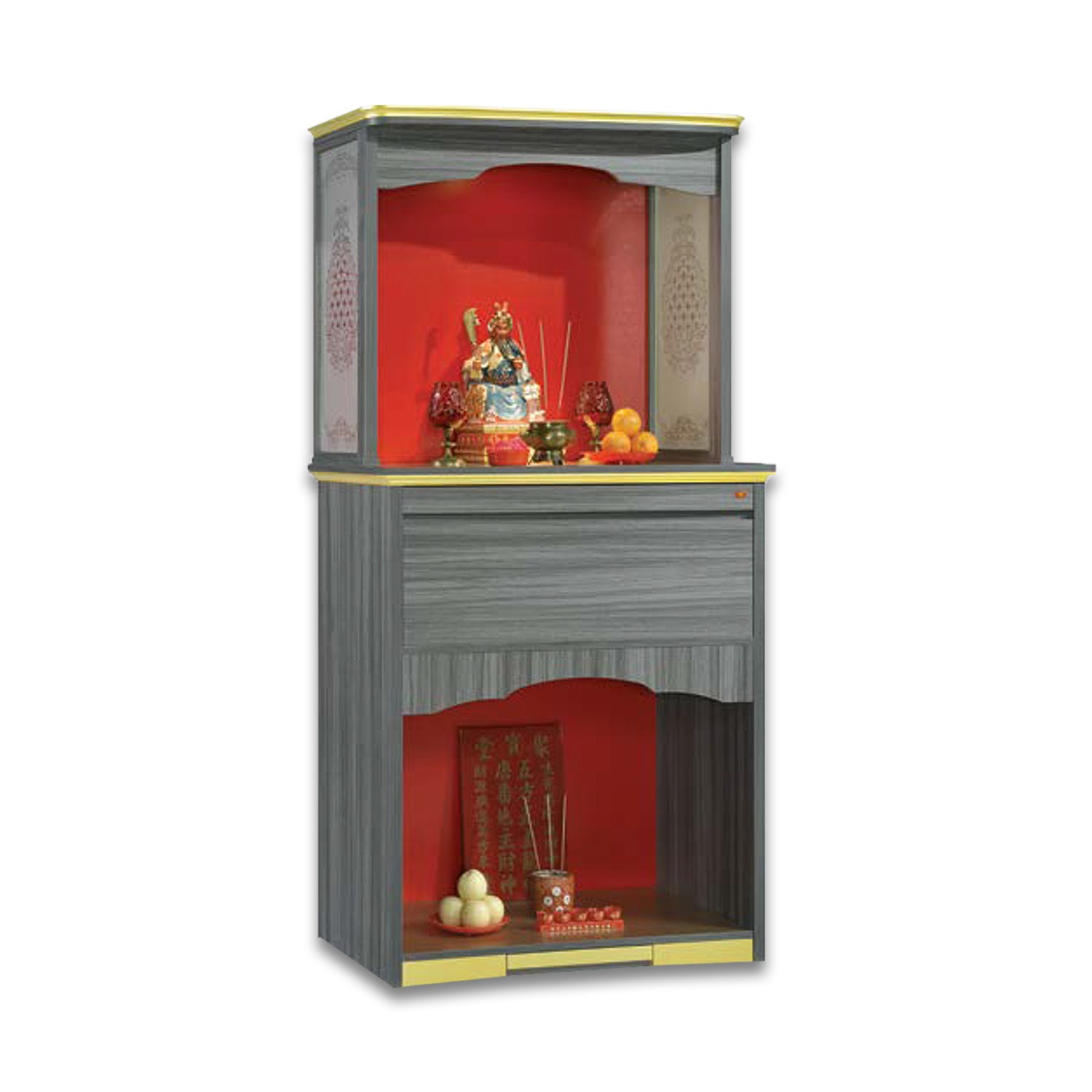 Xavier Oriental Altar Table with Top Altar Cabinet Fire Resistant Altar Cabinet