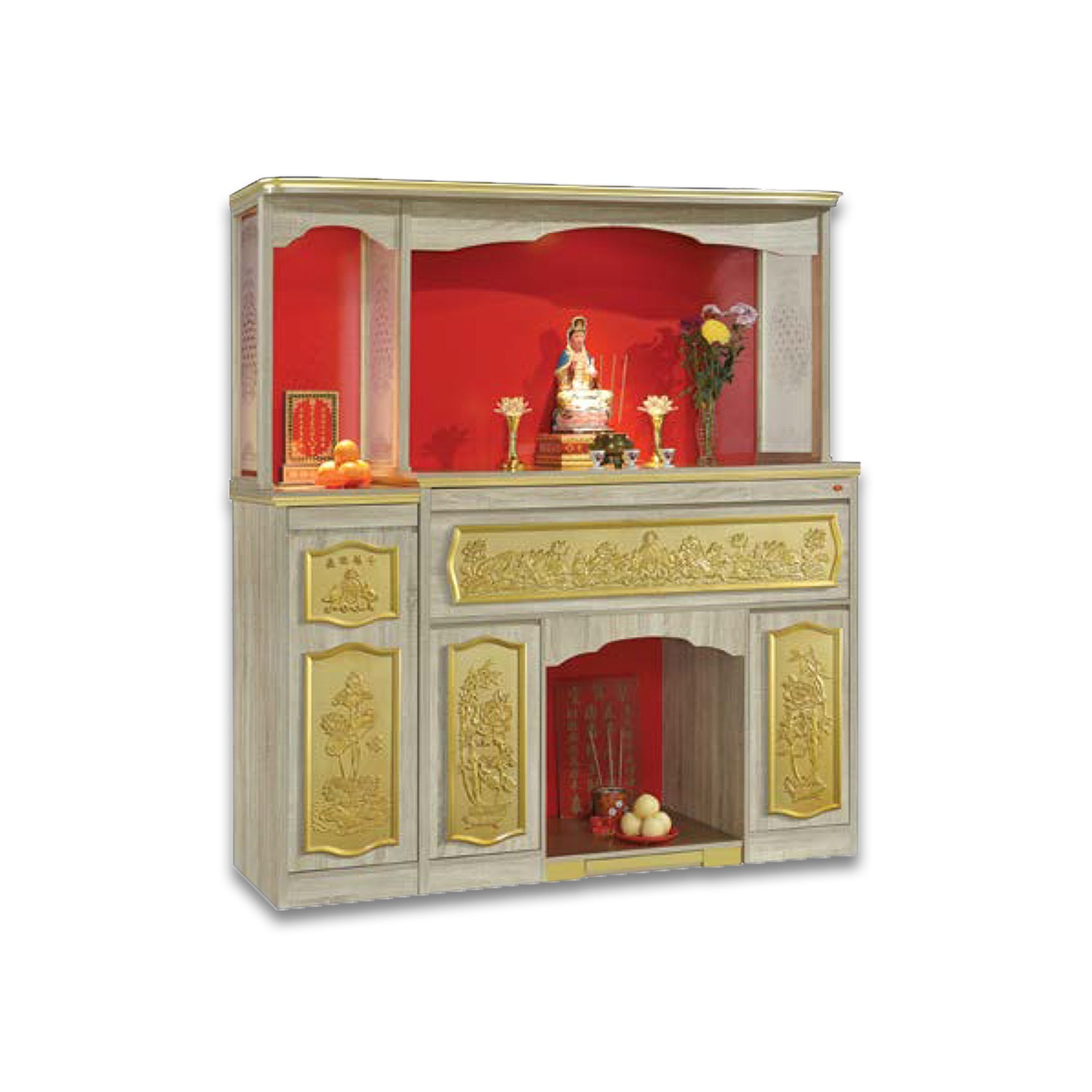 Sawyer Oriental Altar Table with Top Altar Cabinet Fire Resistant Altar Cabinet