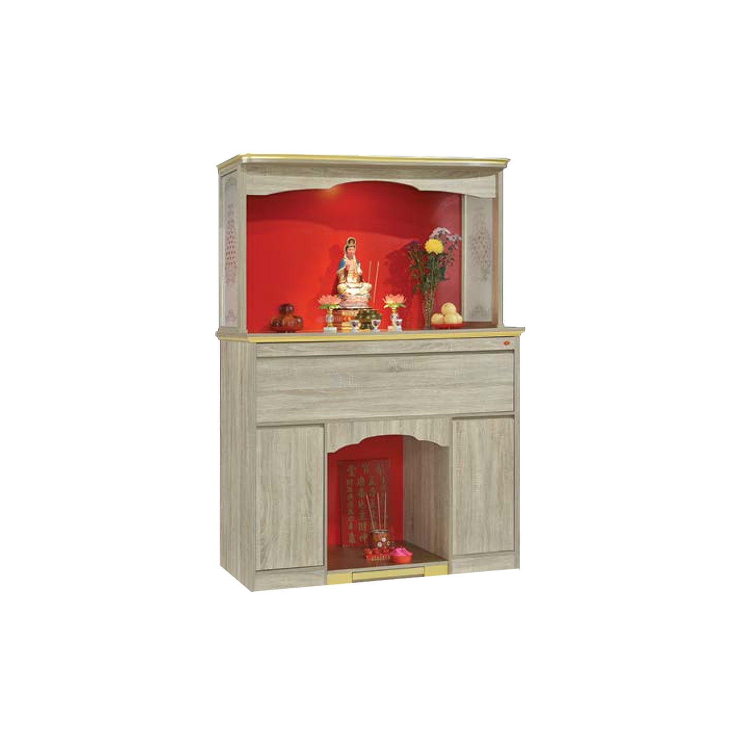 Kieran Oriental Altar Table with Top Altar Cabinet Fire Resistant Altar Cabinet