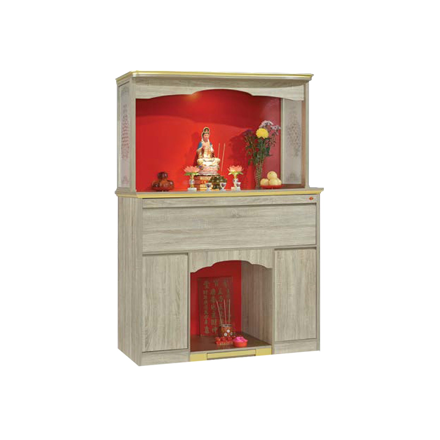 Wyatt Oriental Altar Table with Top Altar Cabinet Fire Resistant Altar Cabinet