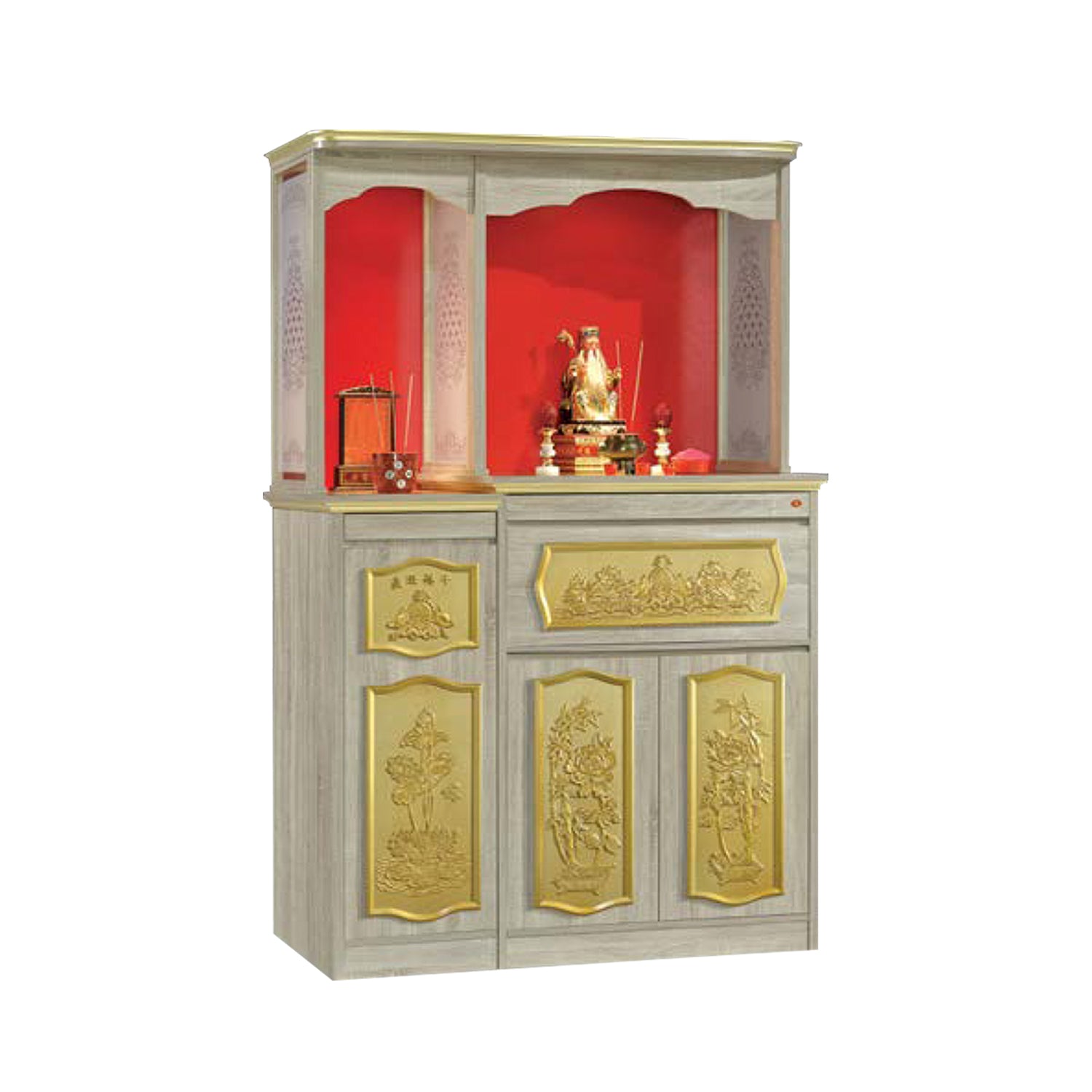 Gareth Oriental Altar Table with Top Altar Cabinet Fire Resistant Altar Cabinet