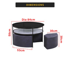 Xavia Premium Coffee Center Table Steel Metal Leg + Marble Ceramic Top