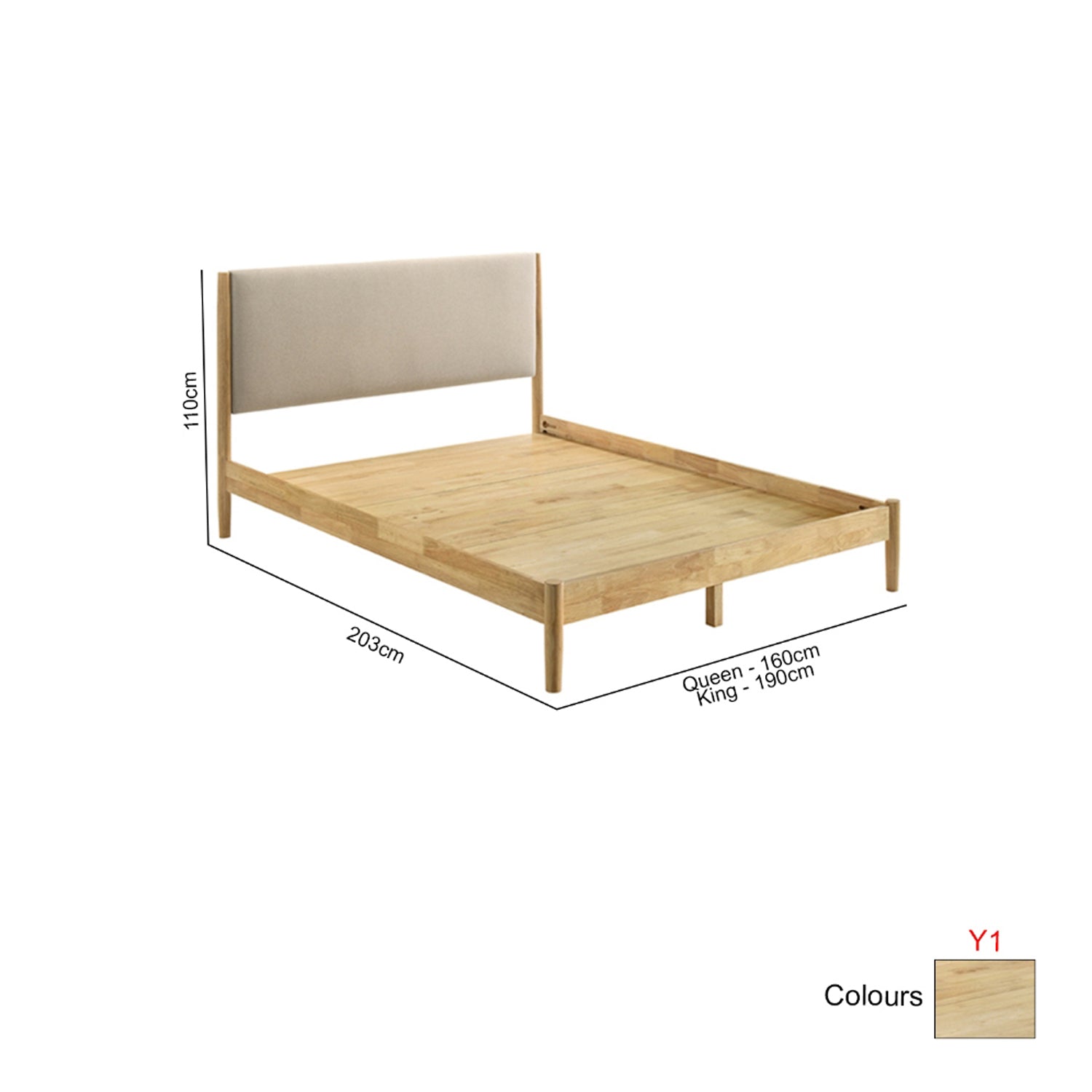Gianna Series Y Wooden Bed Frame Queen and King Size