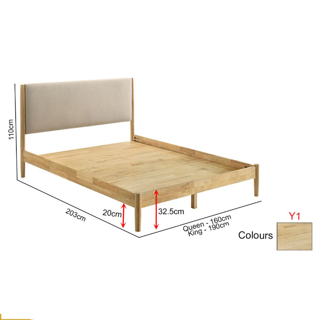 Gianna Series Y Wooden Bed Frame Queen and King Size