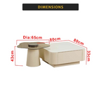 Yunna Premium Coffee Center Table Steel Metal Leg + Marble Ceramic Top