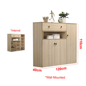 Howzer Series 26 Wall Mounted Shoe Cabinet Collection in Natural Colour