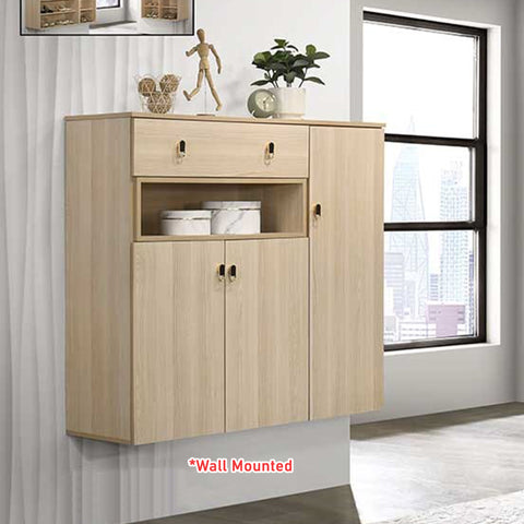 Image of Howzer Series 26 Wall Mounted Shoe Cabinet Collection in Natural Colour