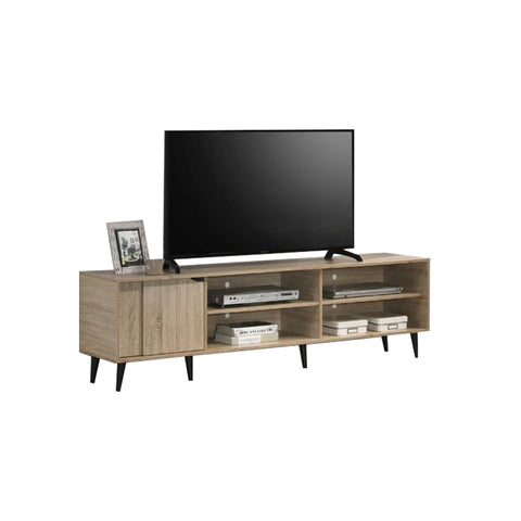 Image of Zenie TV Console with Cabinets in Natural Color