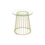 Guedes Series 1 Contemporary Tempered Glass Side Table