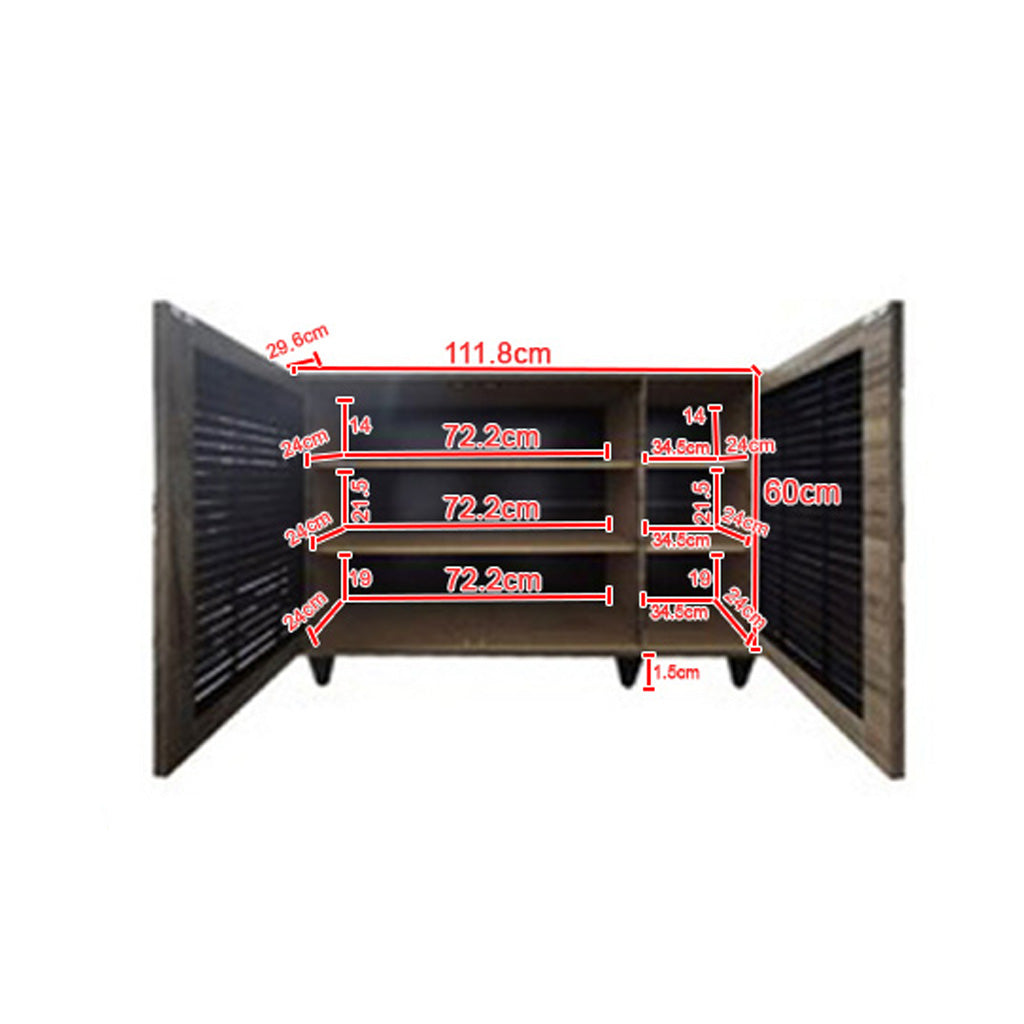 Miami 3 Door Shoe Cabinet In Brown/ Black