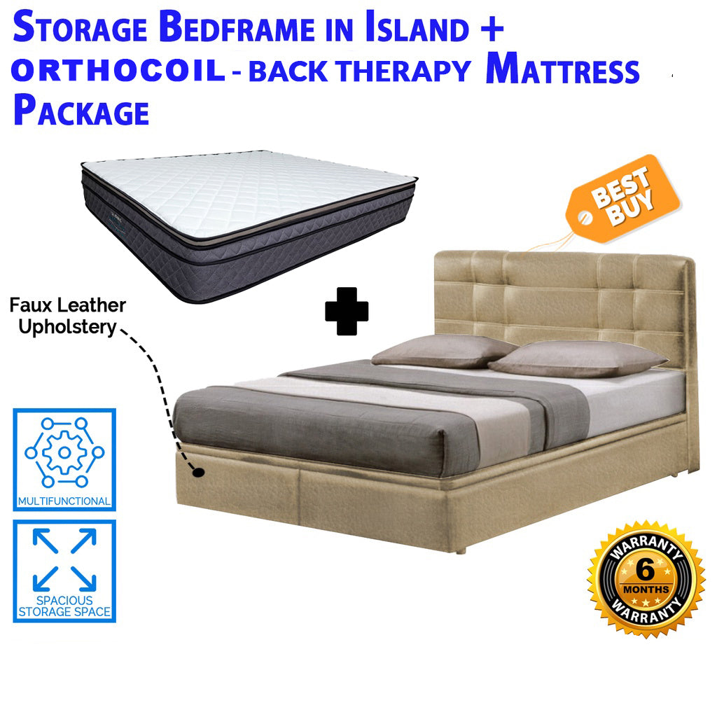 Miki Storage Bed SBD 12" With Optional 7" Inner Spring / 10" Pocket Spring Mattress Add On In Single, Super Single, Queen, and King Size