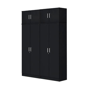 BERLIN Tall Series 4 Doors Soft Closing Wardrobe & Top Cabinet in 6 Colours