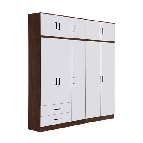 Image of BERLIN Tall Series 5 Doors Soft Closing Wardrobe with 2 Drawers & Top Cabinet in 6 Colours